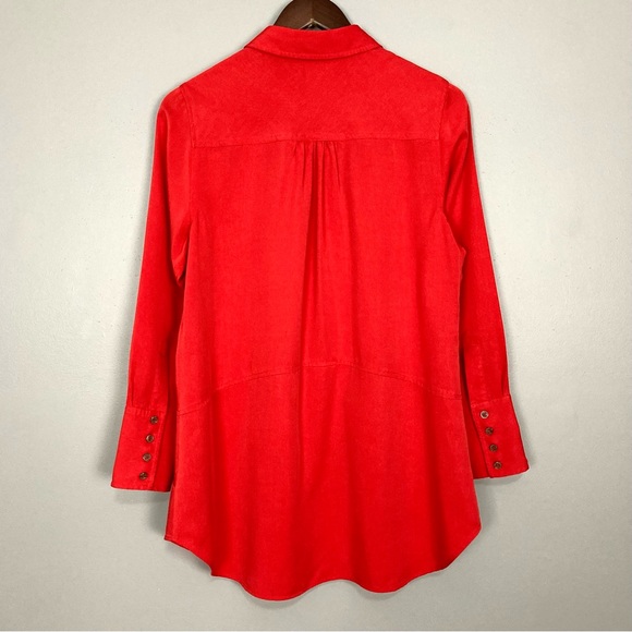 Soft Surroundings Easy Tencel Tunic Top Women’s Size M Petite Peplum Pockets - Picture 5 of 9